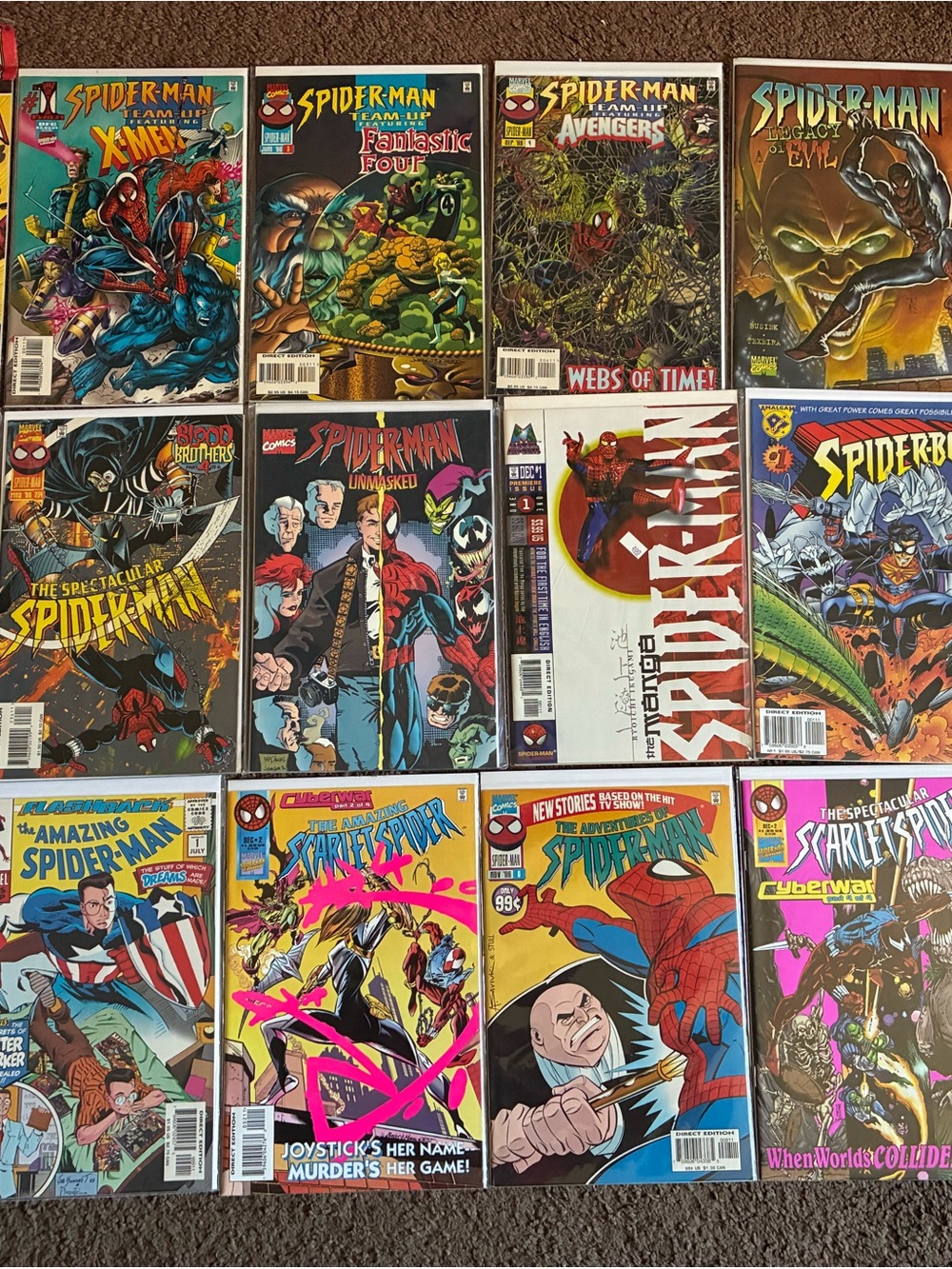Lot of Spider-Man Comic Books 1996-1997 signed